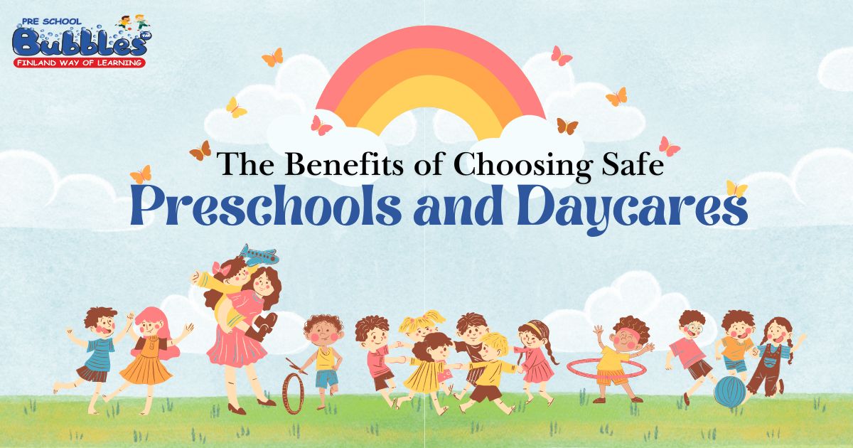 Early childhood education is of utmost importance for a child and ensures parents with safe learning environments for children. Whatever foundation started in preschool and then continued to childcare centers is going to set the entire overall development of a student. This necessitates finding a daycare that is safe, secure, provides nurturing care for the child, and is thus essential in its growth and well-being. Let us study the primary benefits of safe preschools that favorably bring out the development of a child. 1. Physical Safety and Security Safe Environment: Safe preschool will have acquired child-proofing, secured gateways and surveillance systems meant to save children from any event. Trained Staff: Educators and caregivers are trained in first aid and emergency procedures, ensuring they can respond effectively to any situation. Preschool selection concentrating on physical safety helps give parents peace of mind and safe learning environments for children. 2. Promotes Healthy Development Nurturing learning environments for children produces wholesome growth in physical aspects and emotional, and cognitive development. In a safe setting, children explore and learn without fear. Physical Activity: Most preschools involve play-based learning that provides physical exercise to develop the children's motor skills while having fun. Emotional Development: Children learn here to express emotions as freely but in a controlled environment, and learn empathy, sharing, and cooperation in these activities. Safe preschools create an environment where children can feel cared for and safe, and also create an atmosphere for healthy care of emotions. 3. Structured Learning and Play The perfect preschool will strike an ideal learning-play balance, which makes the benefits of safe preschools. Safe daycares offer age-appropriate activities that involve cognitive development maximization while keeping the child safe. Establishment of Routine: Children love and thrive in structured environments because they know what is expected of them. Routines make them feel safe and ready for learning. Curriculum Orientation: A well-planned curriculum is one that promotes meaningful engagement in the learning experiences of children, specifying age-appropriate activities while attending to safety. Structured learning enhances the problem-solving creativity of children and prepares them for a formal school environment. 4. Social and Behavioral Skills Development A preschool that is secure provides children with the opportunity to learn very important social behavioral skills. They teach the children the most critical aspects of sharing, empathy, and learning to cooperate with others while in a secure atmosphere among peers. Peer Interaction: In a secure environment, children learn to navigate the relations they have with their peers, and thus, they become more communicative and collaborative. Conflict Resolution: The teachers will help students resolve conflicts which will prove to be a very good lesson in negotiation and compromise. These skills play a crucial role in shaping the personality of the child for the development of social interactions in the future. 5. Parental Peace of Mind Choosing the right daycare for parents is not only about education; it is also about ensuring their child is in good hands. With transparency in their operations, regular updates, and open communication with parents, safe preschools provide everything. Trustworthy caregivers: Parents may entrust their children with trained professionals who make safety their very first priority. Open Communication: Many preschools have open channels for communicating with parents about their child's development, as well as concerns around safety issues. Choosing a safe daycare or preschool naturally guarantees parents about their child's security. Conclusion The benefits of safe preschools are more than just giving the kids a place where they feel physically secure. It is really about nurturing them at emotional, social, and literature levels. A safe learning environment makes a child grow to become confident, curious, and caring. If you are looking for a preschool that is safe and enriching, Bubbles Playway is the best. Bubbles Playway provides learning in a safe and stimulating environment, where every child feels at home while learning essential life skills. You are giving your child the best start to his educational journey by choosing the right daycare school.